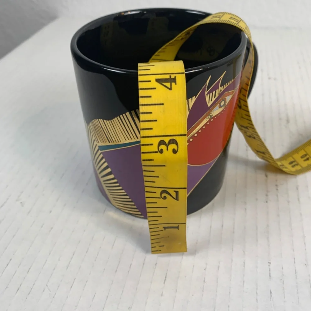 Laurel Burch Moroccan Horse Heads Coffee Mug Black Purple Red Gold Vintage Japan